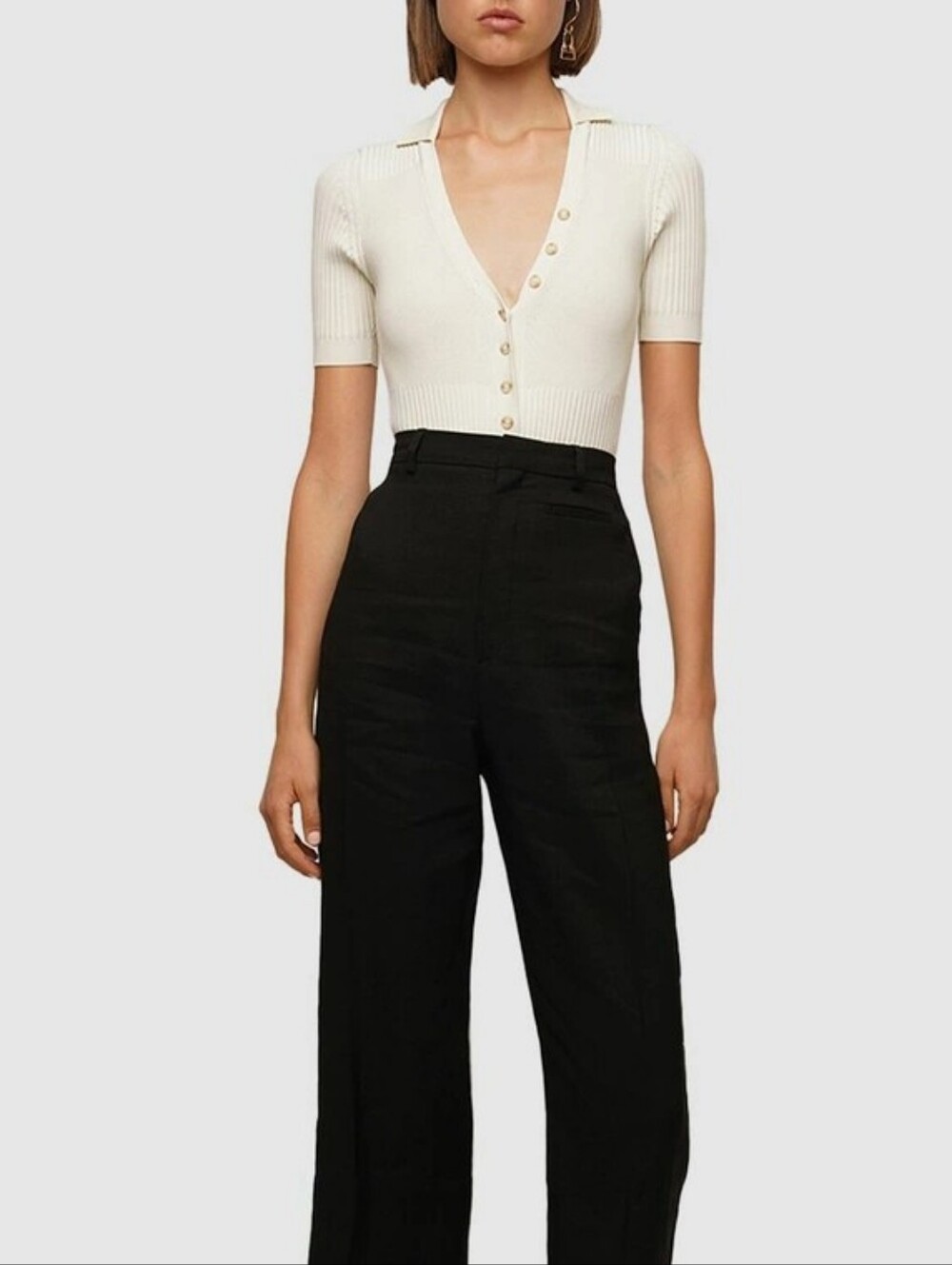JACQUEMUS - Viscose Blend Rib Knit Bodysuit LE BODY YAUCO OFF WHITE polo